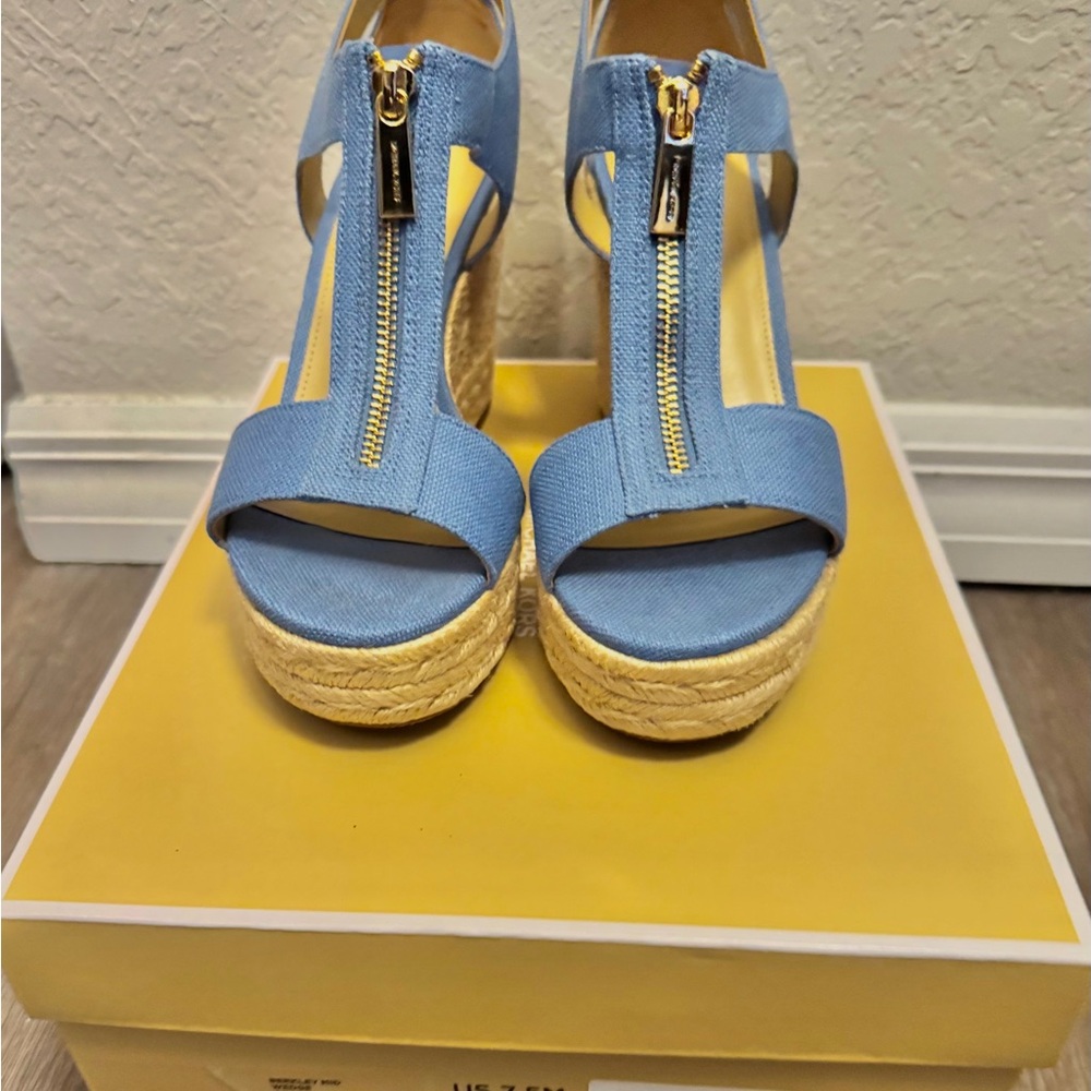 Michael Kors French Blue Berkley Mid Wedge